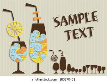 The cocktail vector illustration cafe restaurant menu vector 