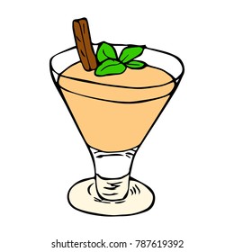 Cocktail vector illustration. Doodle style. Design, print, decor, textile, paper