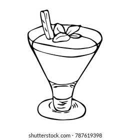 Cocktail vector illustration. Doodle style. Design, print, decor, textile, paper