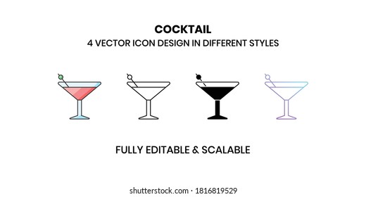 Cocktail Vector illustration icons in different style