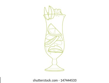 Cocktail vector illustration isolated on white background