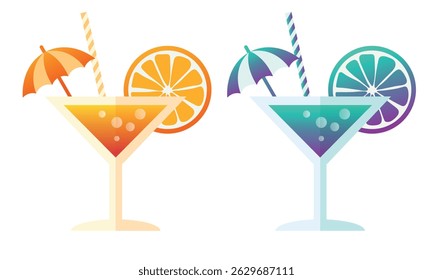 Cocktail. Vector illustration isolated on white background.