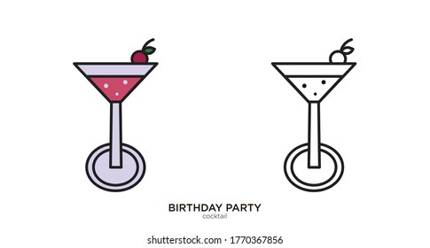 Cocktail vector illustration lineal color and filled design