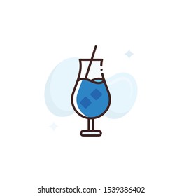 Cocktail vector illustration. Outline filled Travel & Tourism icons.