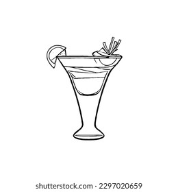 Cocktail Vector Isolated Icon No White Background EPS File