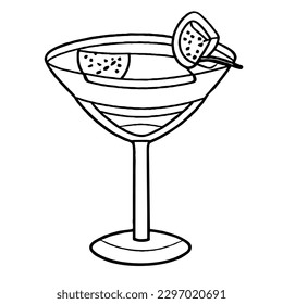 Cocktail Vector Isolated Icon No White Background EPS File