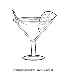 Cocktail Vector Isolated Icon No White Background EPS File