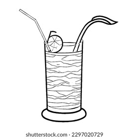Cocktail Vector Isolated Icon No White Background EPS File