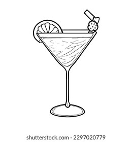 Cocktail Vector Isolated Icon No White Background EPS File