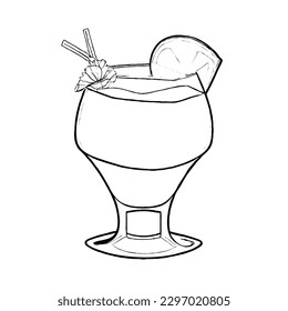 Cocktail Vector Isolated Icon No White Background EPS File