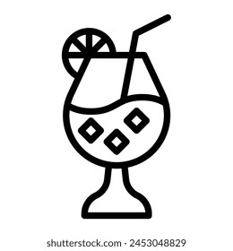 Cocktail Vector Line Icon Design