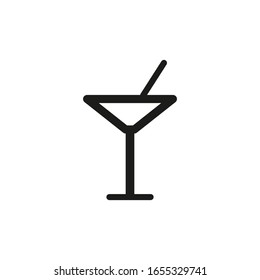 Cocktail Vector Line Icon Illustration