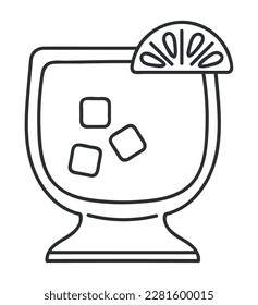 cocktail vector line icon isolated