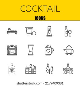 cocktail vector line icons