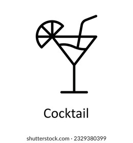 Cocktail Vector outline Icon Design illustration. Food and Drinks Symbol on White background EPS 10 File 
