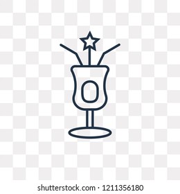 Cocktail vector outline icon isolated on transparent background, high quality linear Cocktail transparency concept can be used web and mobile