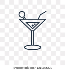 Cocktail vector outline icon isolated on transparent background, high quality linear Cocktail transparency concept can be used web and mobile