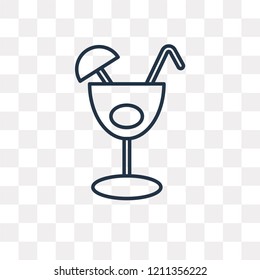 Cocktail vector outline icon isolated on transparent background, high quality linear Cocktail transparency concept can be used web and mobile
