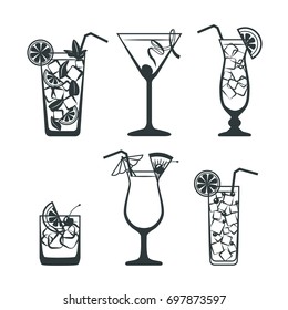 Cocktail vector set