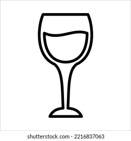 Cocktail, Wine Icon Logo Design Vector Template Illustration Sign And Symbol