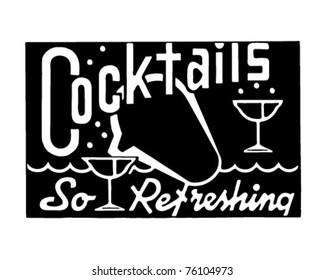 Cocktails 2 - Retro Ad Art Banner