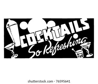 Cocktails 4 - Retro Ad Art Banner