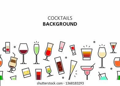 Cocktails background. isolated on white background