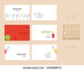 Cocktails business cards. A good idea for bartenders, shops and restaurants.