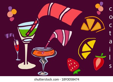 Cocktails in color. Graphics for any design