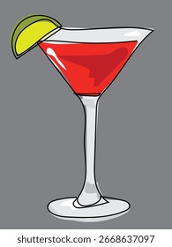 Cocktails in continuous line drawing style