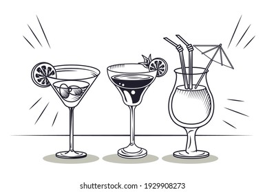 cocktails cups alcoholic drinks icons