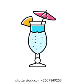 cocktails disco party color icon vector. cocktails disco party sign. isolated symbol illustration