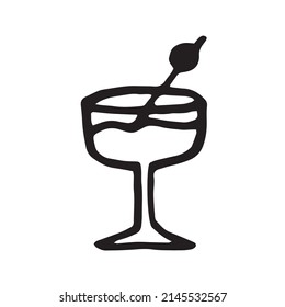Cocktails doodle set. Vector illustration.