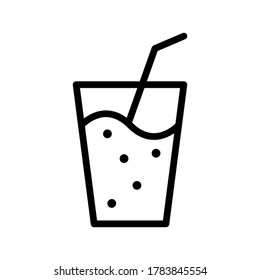 Cocktails drink outline icon isolated on white background, Soda drunk line icon, Cocktails drink vector illustration for logo, ui, web, apps, banner, poster, brochure, infographic, etc.