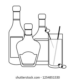Cocktails and drinks in black and white