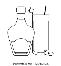 Cocktails and drinks in black and white