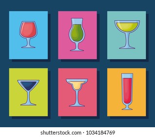 Cocktails drinks design