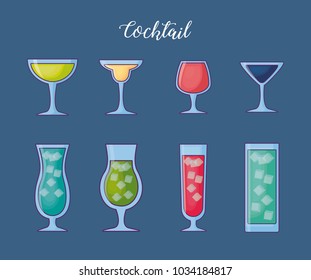 Cocktails drinks design