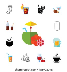 Cocktails icon set