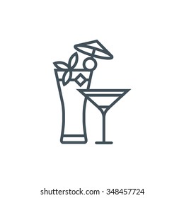 Cocktails icon suitable for info graphics, websites and print media. Vector icon.