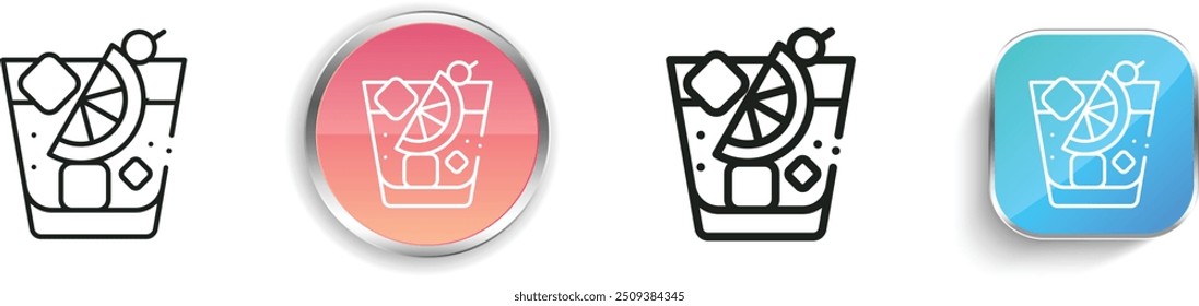 cocktails icon. Thin Linear, Regular and Button Style Design Isolated On White Background