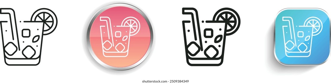 cocktails icon. Thin Linear, Regular and Button Style Design Isolated On White Background