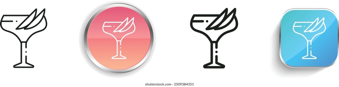 cocktails icon. Thin Linear, Regular and Button Style Design Isolated On White Background