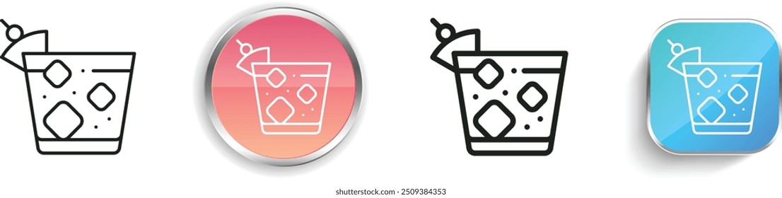cocktails icon. Thin Linear, Regular and Button Style Design Isolated On White Background