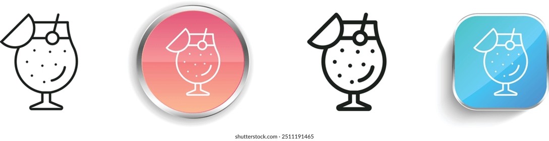 cocktails icon. Thin Linear, Regular and Button Style Design Isolated On White Background