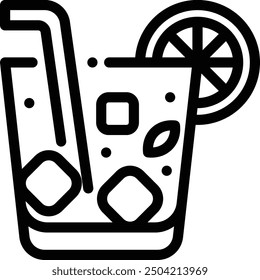 cocktails icon. Thin Linear Style Design Isolated On White Background