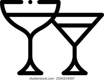 cocktails icon. Thin Linear Style Design Isolated On White Background