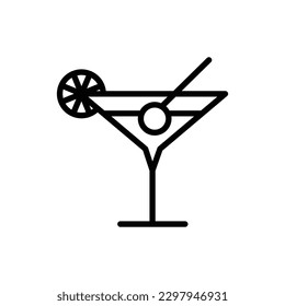 Cocktails icon. Trendy modern flat linear vector cocktails icon on white background from thin line hotel collection, editable outline stroke vector illustration