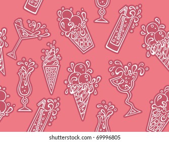 Cocktails icons pattern