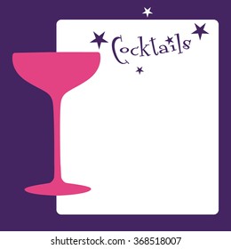 Cocktails invite, vector illustration